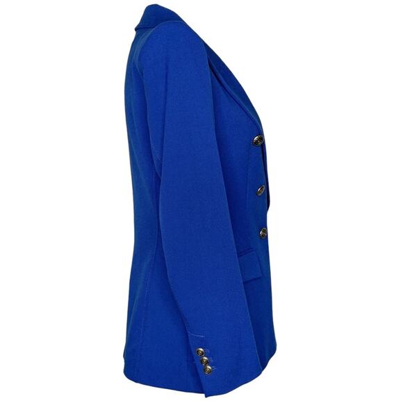Zara Double Breasted Cobalt Blue Gold Button Crepe Blazer Kate Middleton Size XS - Picture 9 of 15